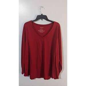 Torrid long sleeve red shirt v neck size 3X